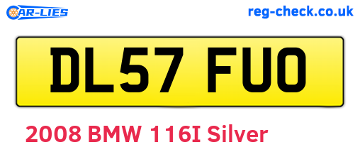 DL57FUO are the vehicle registration plates.