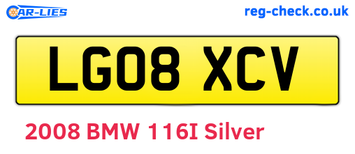 LG08XCV are the vehicle registration plates.