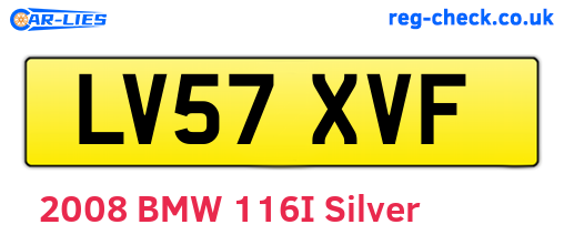 LV57XVF are the vehicle registration plates.
