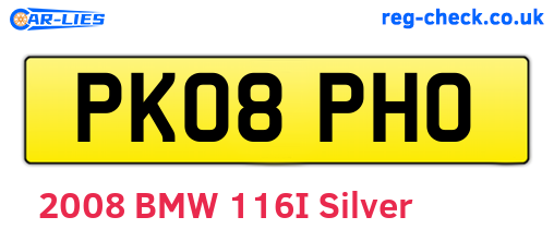 PK08PHO are the vehicle registration plates.
