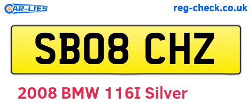 SB08CHZ are the vehicle registration plates.