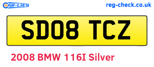 SD08TCZ are the vehicle registration plates.