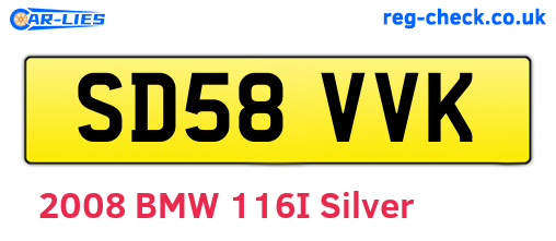 SD58VVK are the vehicle registration plates.