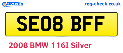 SE08BFF are the vehicle registration plates.