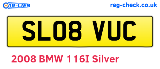 SL08VUC are the vehicle registration plates.