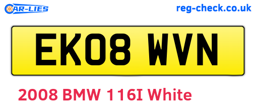 EK08WVN are the vehicle registration plates.