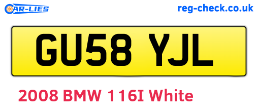 GU58YJL are the vehicle registration plates.