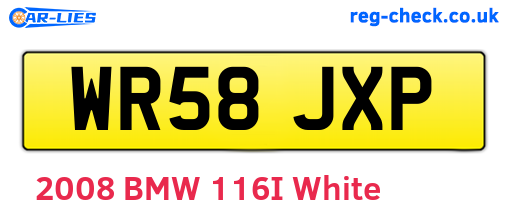 WR58JXP are the vehicle registration plates.