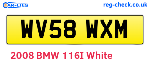 WV58WXM are the vehicle registration plates.