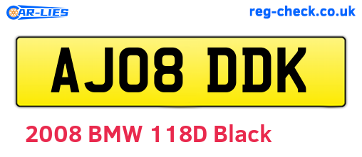 AJ08DDK are the vehicle registration plates.
