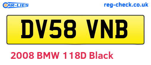DV58VNB are the vehicle registration plates.