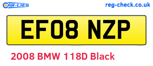 EF08NZP are the vehicle registration plates.