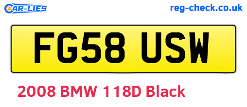 FG58USW are the vehicle registration plates.