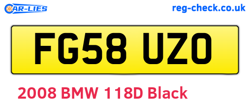 FG58UZO are the vehicle registration plates.