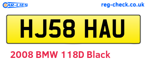 HJ58HAU are the vehicle registration plates.