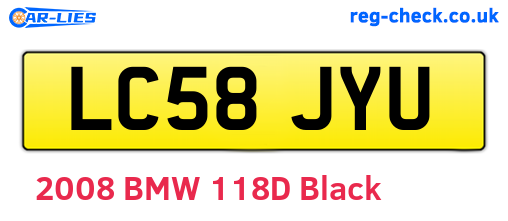 LC58JYU are the vehicle registration plates.