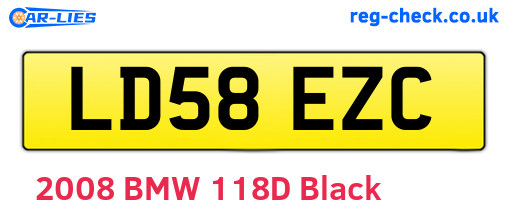 LD58EZC are the vehicle registration plates.