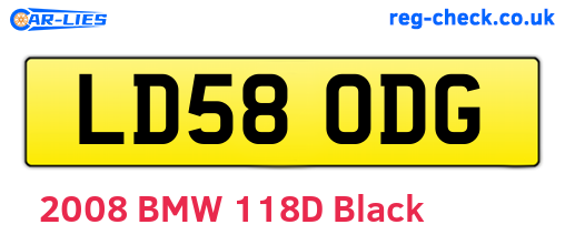 LD58ODG are the vehicle registration plates.