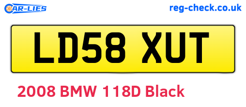 LD58XUT are the vehicle registration plates.