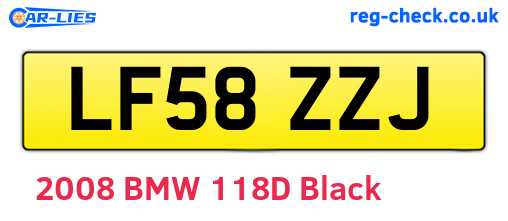 LF58ZZJ are the vehicle registration plates.