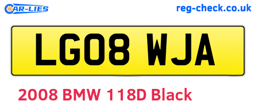 LG08WJA are the vehicle registration plates.
