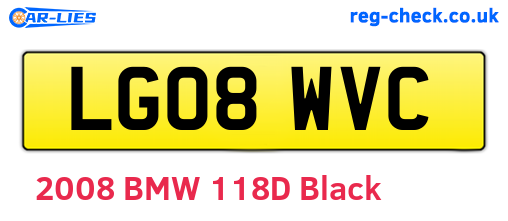 LG08WVC are the vehicle registration plates.