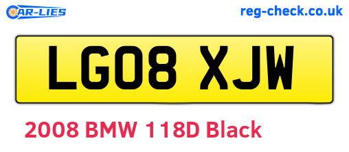 LG08XJW are the vehicle registration plates.