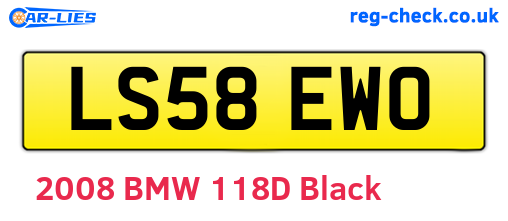 LS58EWO are the vehicle registration plates.