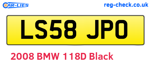 LS58JPO are the vehicle registration plates.