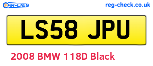 LS58JPU are the vehicle registration plates.