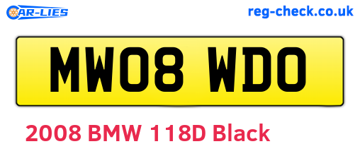 MW08WDO are the vehicle registration plates.