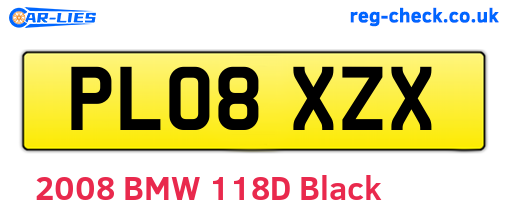 PL08XZX are the vehicle registration plates.