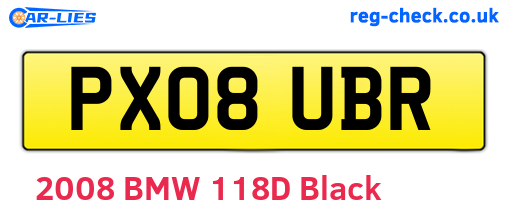 PX08UBR are the vehicle registration plates.