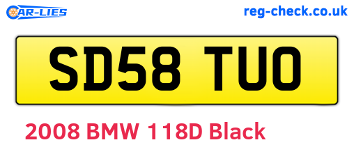 SD58TUO are the vehicle registration plates.