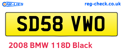 SD58VWO are the vehicle registration plates.