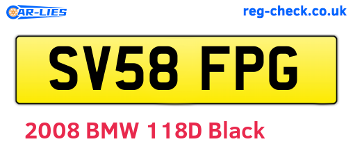 SV58FPG are the vehicle registration plates.