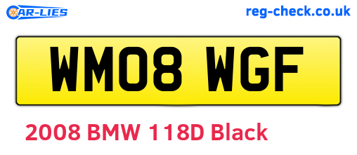 WM08WGF are the vehicle registration plates.