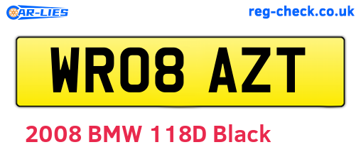 WR08AZT are the vehicle registration plates.