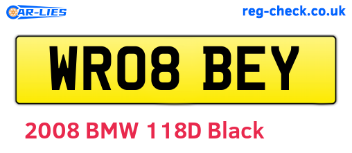 WR08BEY are the vehicle registration plates.