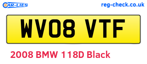WV08VTF are the vehicle registration plates.