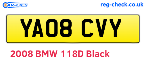 YA08CVY are the vehicle registration plates.