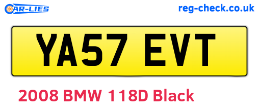 YA57EVT are the vehicle registration plates.