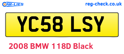 YC58LSY are the vehicle registration plates.