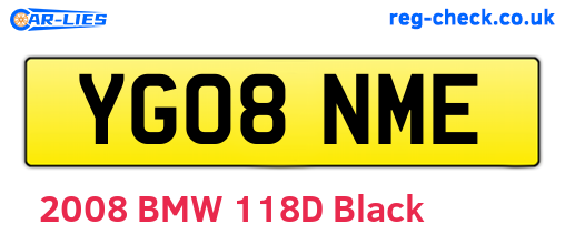 YG08NME are the vehicle registration plates.