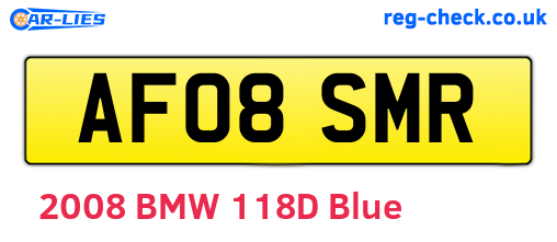 AF08SMR are the vehicle registration plates.