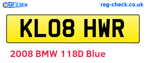 KL08HWR are the vehicle registration plates.