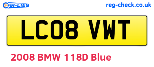 LC08VWT are the vehicle registration plates.