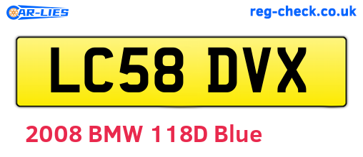 LC58DVX are the vehicle registration plates.