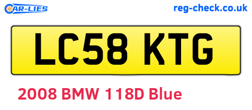 LC58KTG are the vehicle registration plates.