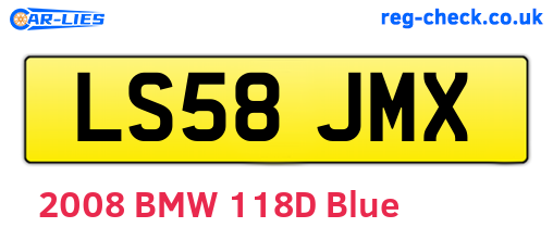 LS58JMX are the vehicle registration plates.